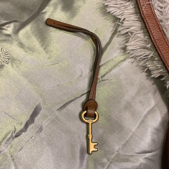 🌹FOSSIL • Vintage Super Soft Elegant Brown Leather Handbag Satchel - Picture 15 of 17